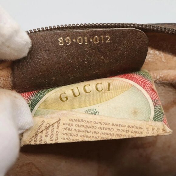 GUCCI GG Supreme Web Sherry Line Bag PVC Beige Brown - Picture 12 of 16